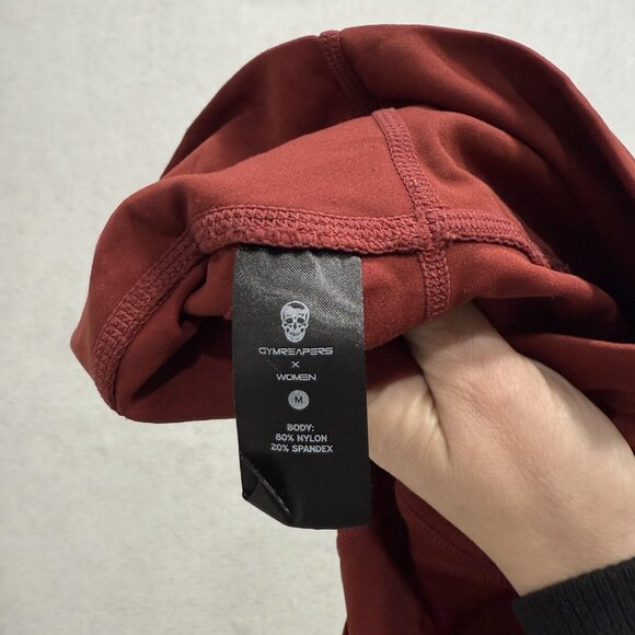 Gymreapers Leggings Womens Medium Red High Rise Pocket Athletic Yoga Pants - Picture 8 of 10